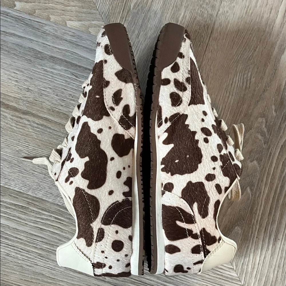 Cow Print Calf- Hair Sneakers - Picture 3 of 5